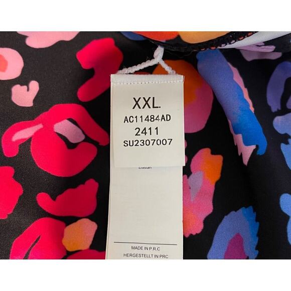 Cupshe Womens 1 Piece Swimsuit XXL Pink Leopard V-Neck Twist Front Cheeky High - Picture 5 of 8